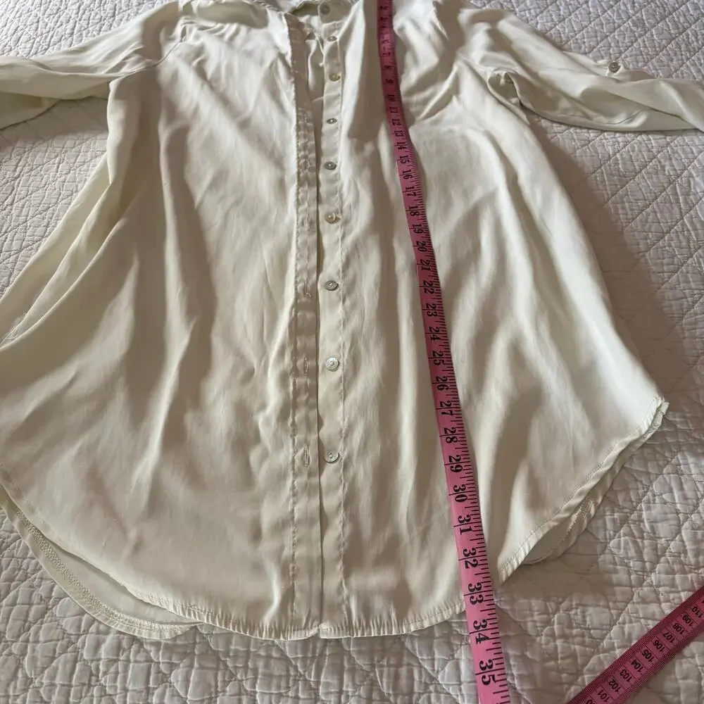 UMGEE Shirt Dress Blouse Bone L Light Academia Preppy Elevated Elegant Granola - Picture 6 of 8